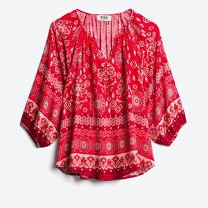 Womens Stitch Fix VERSE Mati Billow Sleeve Red Top Large